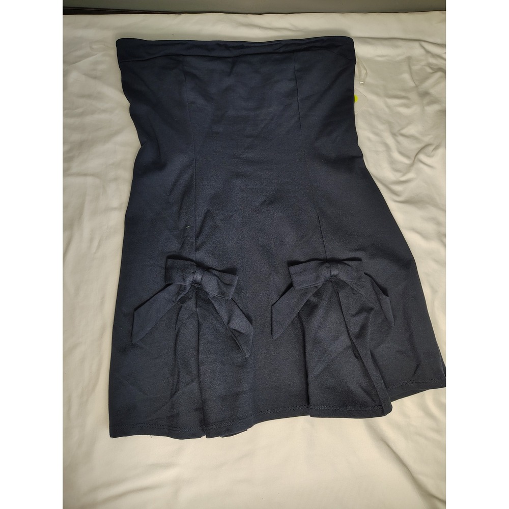 Altar'd State Navy Blue Strapless Bow Front Mini Dress NWT Size L E1482K500JD